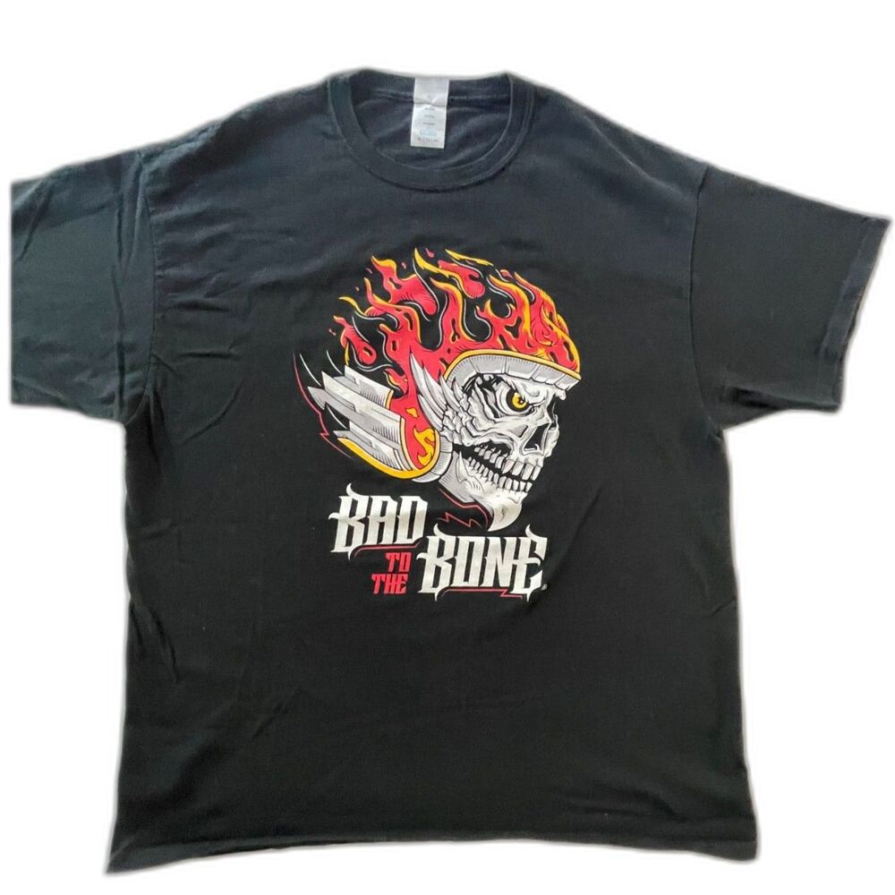 Y2K GEORGE THOROGOOD and The Destroyers BAD TO THE BONE Skull Tee Shirt Size XL